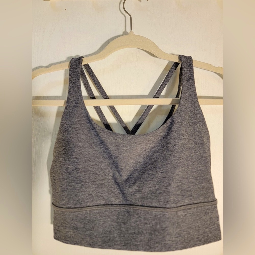 Lululemon Energy Bra *Long Line• Grey/ Heathered Black•FLAWLESS• size 8 - Picture 7 of 11